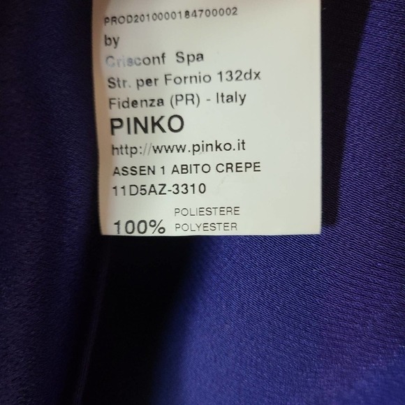 Pinko Navy Blue Square Neck Ruched Ruffle Hem Cocktail Mini Dress Small NWT - Picture 8 of 9